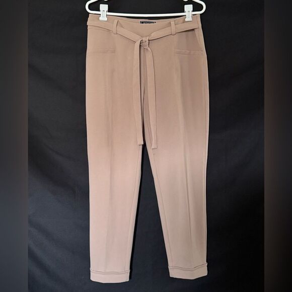 NYCC Tan Taupe Trousers with High-Waisted and Tie Design 10 - Picture 6 of 6